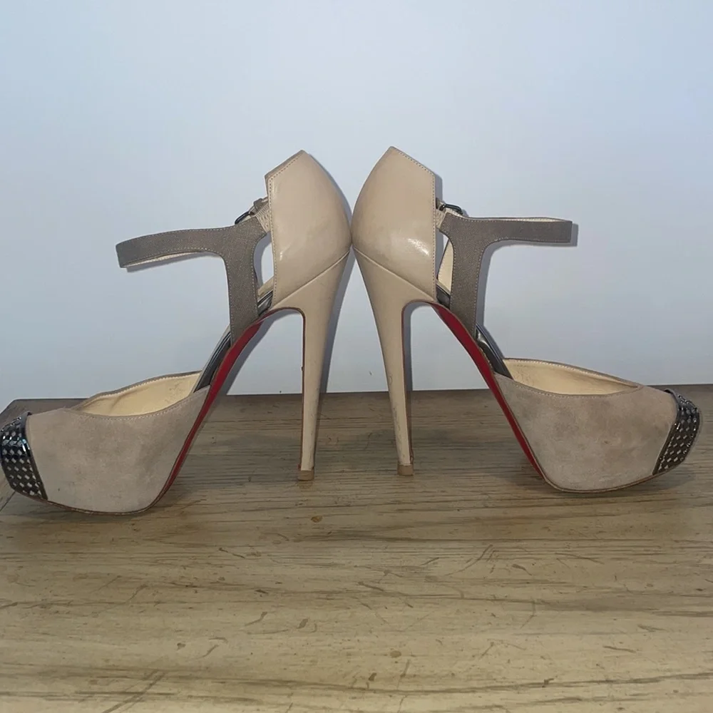 Christian Louboutin suede/crelino/calf heel, 39.5 - Picture 14 of 16
